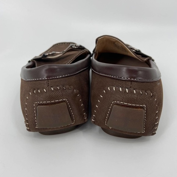 Bruno Marc Leather Santoni Driving Moccasin Loafer Shoes Horse Bit Brown Size 12